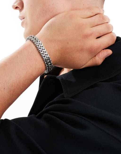 ASOS DESIGN - Bracelet en acier inoxydable imperméable à maillons épais - Argenté