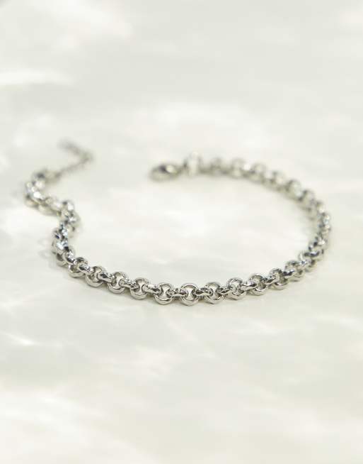 ASOS DESIGN - Bracelet étanche en acier inoxydable avec maillons martelés - Argenté, 2 de 4