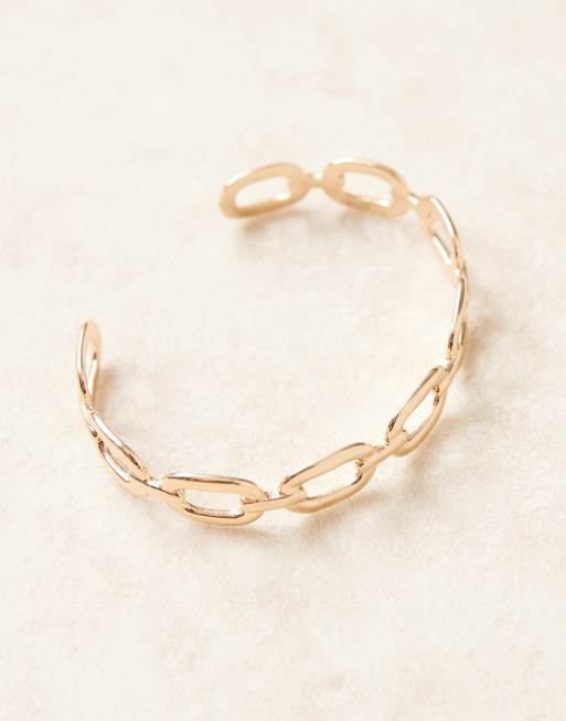 ASOS DESIGN - Bracelet jonc à maillons carrés - Doré, 2 de 3