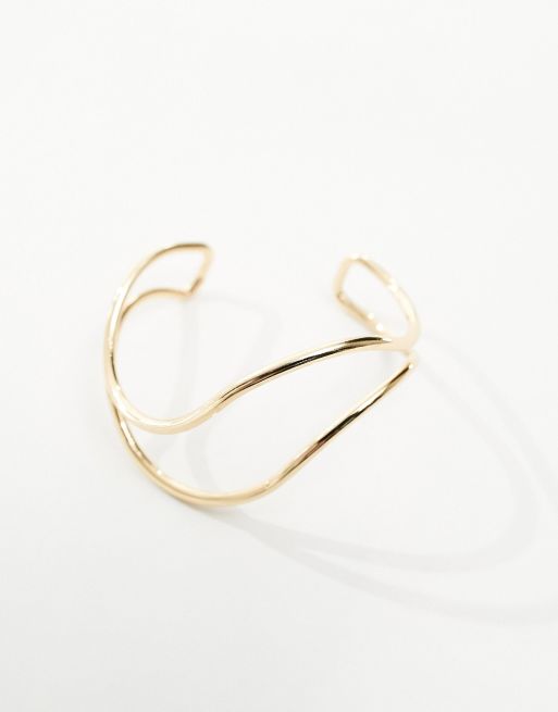 ASOS DESIGN - Bracelet jonc à motif abstrait - Doré, 2 de 4