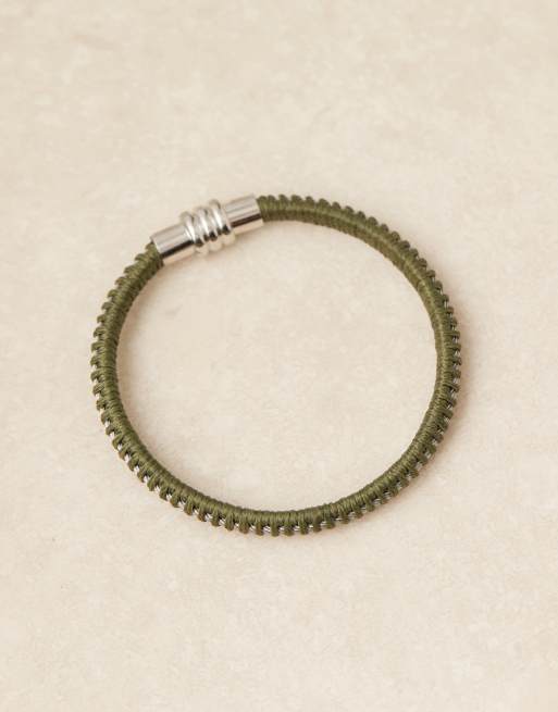 ASOS DESIGN - Bracelet jonc de festival en tissu - Kaki, 2 de 3