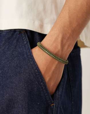 Bracelet jonc en tissu - Kaki - Asos Design - Modalova