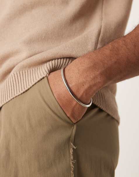 ASOS DESIGN - Bracelet jonc minimaliste en acier inoxydable imperméable - Argenté - view 1