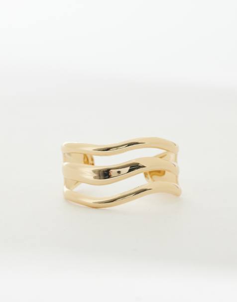 ASOS DESIGN - Bracelet manchette à trois rangs - Doré - view 1