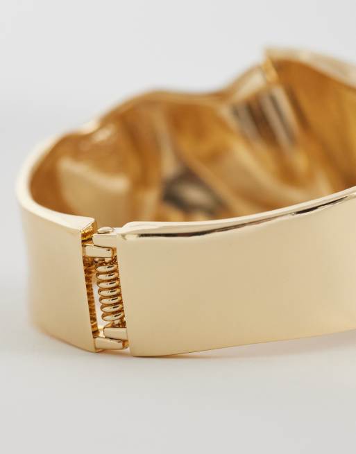 ASOS DESIGN - Bracelet manchette effet martelé - Doré, 3 de 3