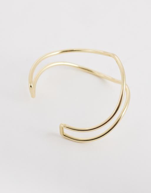 ASOS DESIGN bracelet manchette rigide finition dorée, 2 de 3