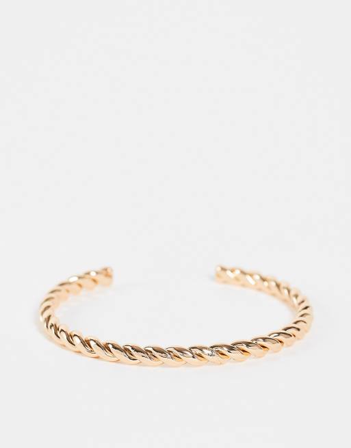 ASOS DESIGN - Bracelet manchette torsadé - Doré