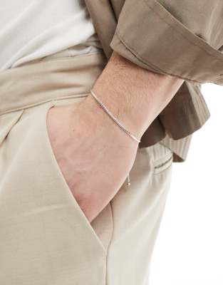 ASOS DESIGN - Bracelet tennis en argent massif - Argenté