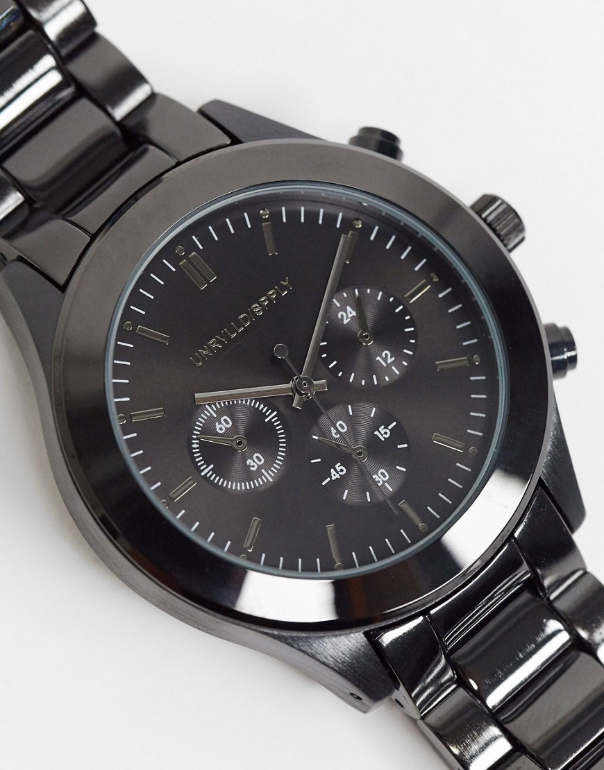 ASOS DESIGN bracelet watch in black
