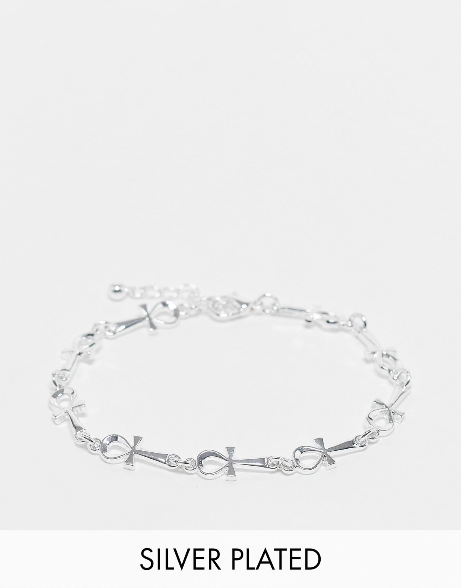 ДИЗАЙНЕРСКИЙ браслет ASOS с украшением в виде анкха из серебряной пластины