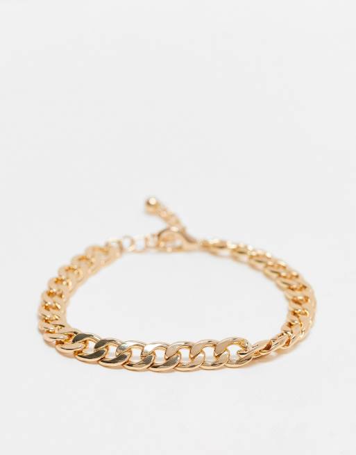 ASOS DESIGN bracelet with curb chain in gold tone ASOS