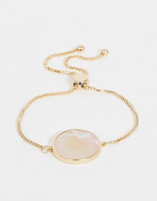 ASOS DESIGN  Guldfärgat armband med oäkta rosenkvarts Guld