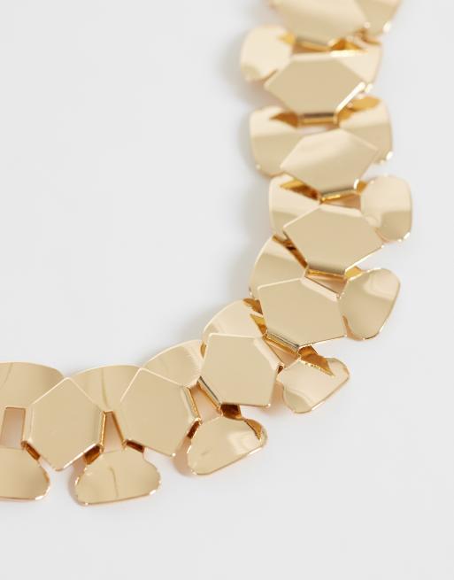 ASOS DESIGN bracelet with watch-strap chain links in gold tone, 3 of 3