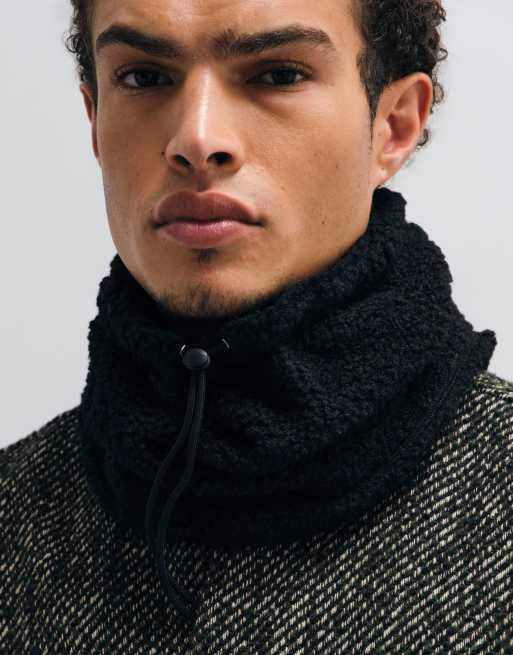 ASOS DESIGN braga de cuello reversible de forro polar en negro, 3 de 3