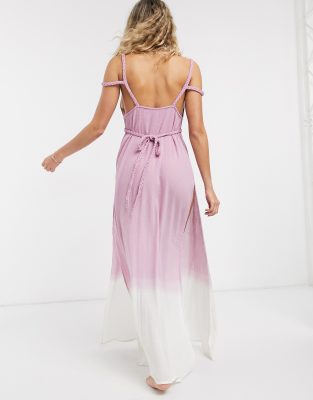 pink maxi beach dress