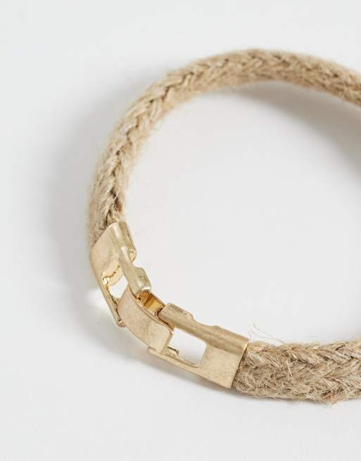 ASOS DESIGN braided rope bracelet in beige, 2 of 3