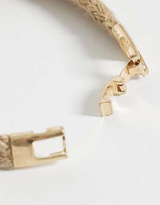 ASOS DESIGN braided rope bracelet in beige, 3 of 3