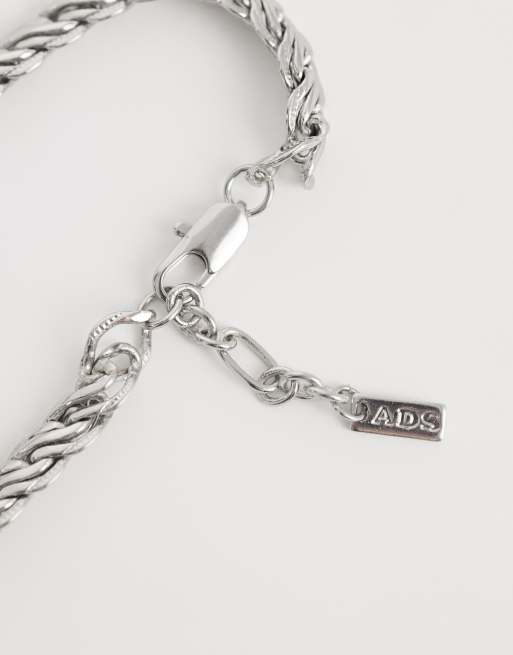 ASOS DESIGN braided rope chain bracelet in silver, 2 of 3