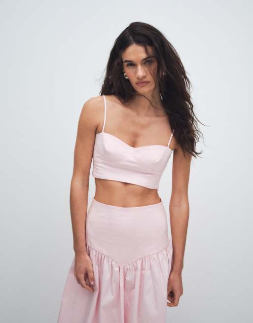 ASOS DESIGN – Braletka z ozdobnymi szwami w kolorze zgaszonego różu, część zestawu, 3 z 3