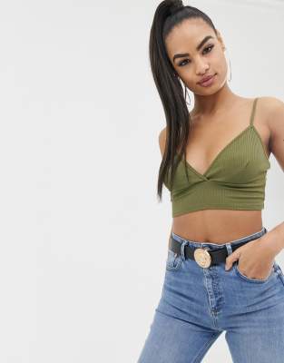 ASOS DESIGN bralette in khaki | ASOS