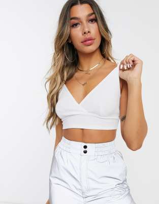 white ribbed bralette