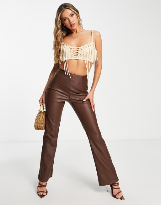 ASOS DESIGN - Bralette met franjes en kwastjes in stone, 4 van 4