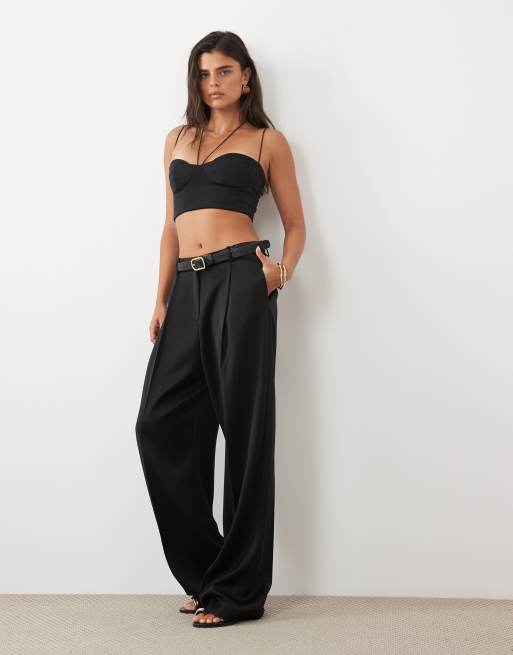 ASOS DESIGN bralette top with strap detailing in black, 2 of 4