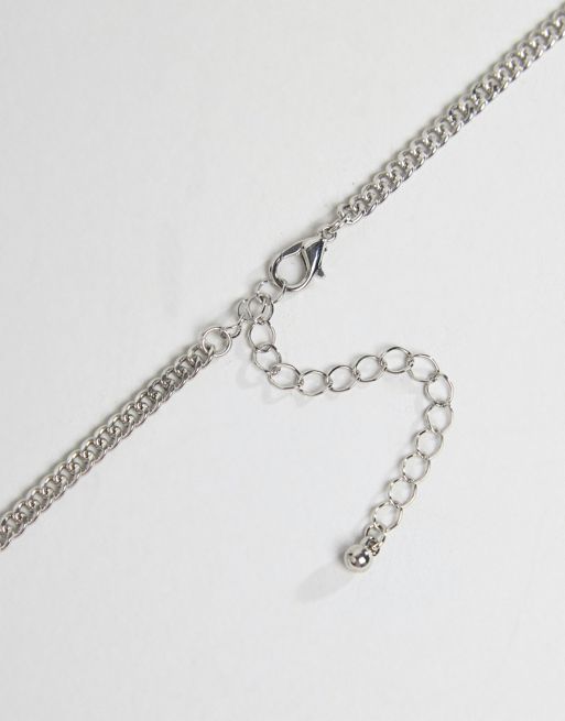 ASOS DESIGN body chain in crystal bralette design in silver tone