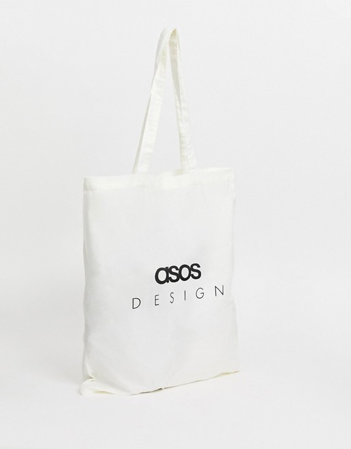 ASOS DESIGN branded organic cotton tote bag