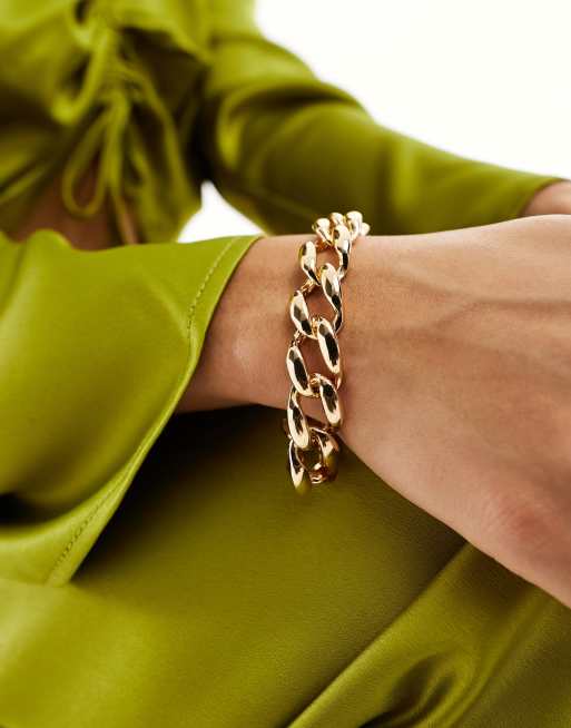 ASOS DESIGN – Bransoletka z grubego łańcuszka w złotym kolorze