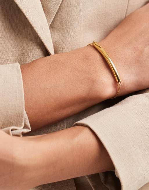 ASOS DESIGN – Bransoletka ze ściągaczem z wodoodpornej stali nierdzewnej w kolorze złota w torebce prezentowej