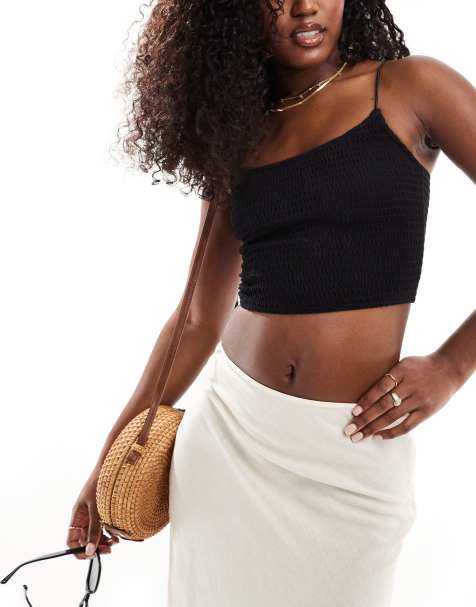 ASOS DESIGN - Brassière à fines bretelles et fronces - Noir - view 1