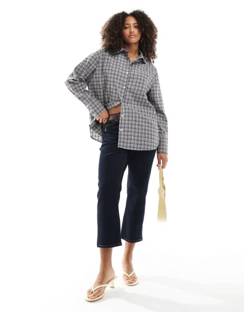 ASOS DESIGN – Braun karierte Oversize-Hemdbluse - view 1