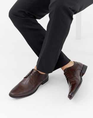 ASOS DESIGN – Braune Derby-Schuhe aus Leder
