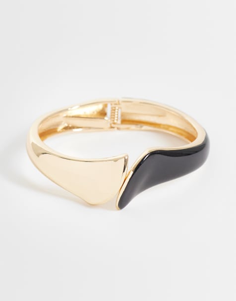 ASOS DESIGN - Brazalete dorado y negro de resina - view 1