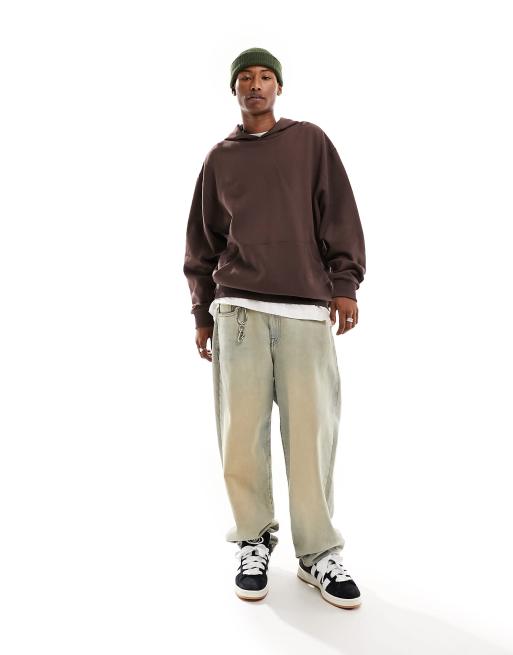 ASOS DESIGN – Brązowa bluza oversize z kapturem i nadrukiem na plecach, 4 z 4