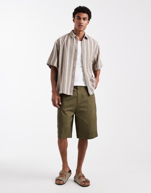 ASOS DESIGN – Brązowa fakturowana koszula oversize w paski, 3 z 6