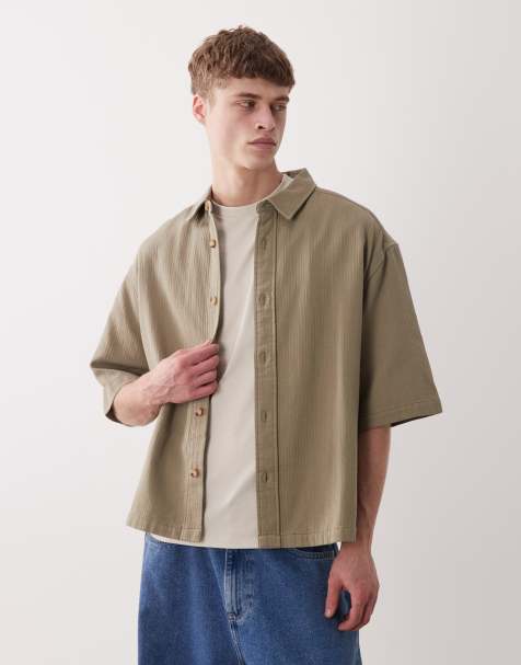 ASOS DESIGN – Brązowa fakturowana koszula oversize - view 1