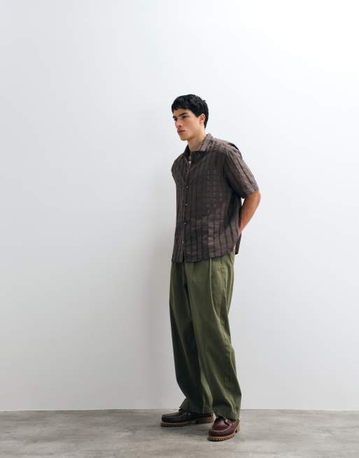 ASOS DESIGN – Brązowa fakturowana koszula oversize, 4 z 5