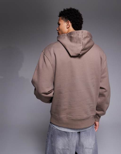 ASOS DESIGN – Brązowa gruba bluza z kapturem premium o kroju oversize 400 g/m² , 3 z 5