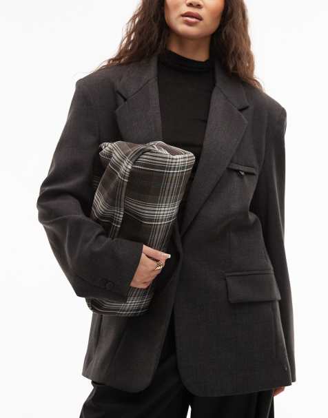 ASOS DESIGN – Brązowa kopertówka oversize w kratkę - view 1