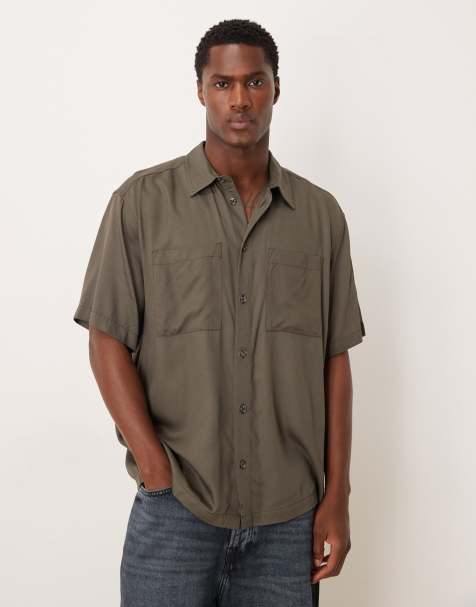 ASOS DESIGN relaxed shirt in brown