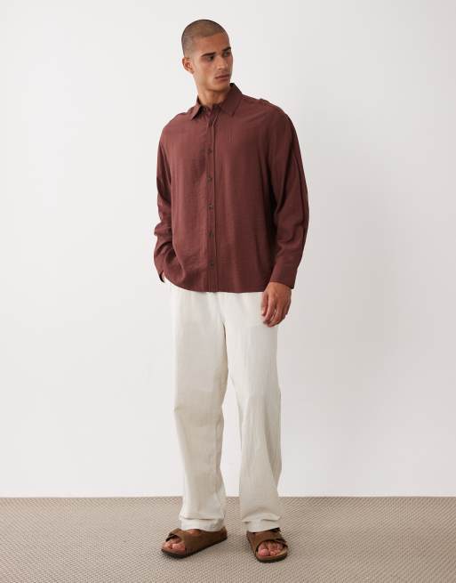 ASOS DESIGN – Brązowa koszula oversize o gniecionej fakturze, 2 z 5