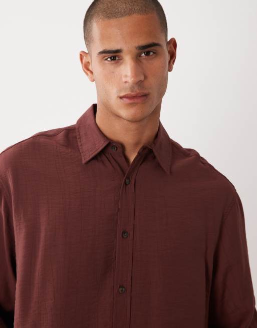 ASOS DESIGN – Brązowa koszula oversize o gniecionej fakturze, 3 z 5