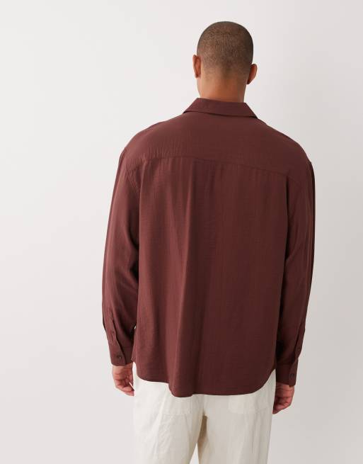 ASOS DESIGN – Brązowa koszula oversize o gniecionej fakturze, 5 z 5