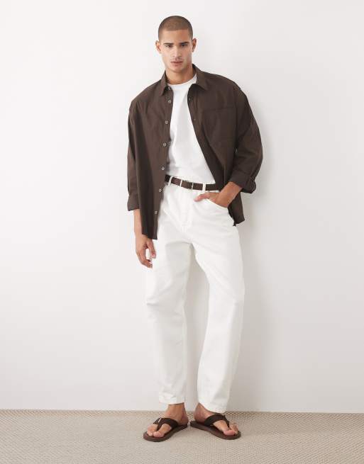 ASOS DESIGN – Brązowa koszula oversize z kieszeniami typu worker, 2 z 5