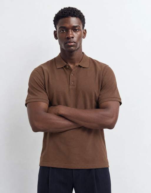 ASOS DESIGN brązowa koszulka polo z piki, 6 z 10
