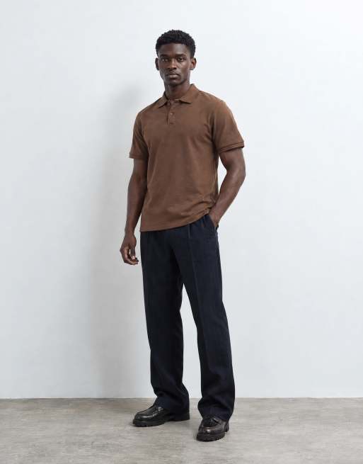 ASOS DESIGN brązowa koszulka polo z piki, 7 z 10