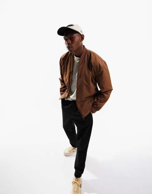 ASOS DESIGN – Brązowa kurtka bomberka oversize