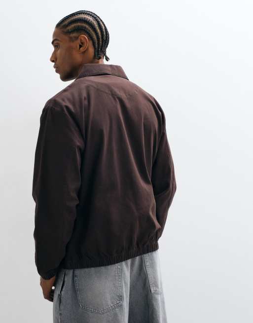 ASOS DESIGN – Brązowa kurtka Harrington z efektem sprania, 4 z 5